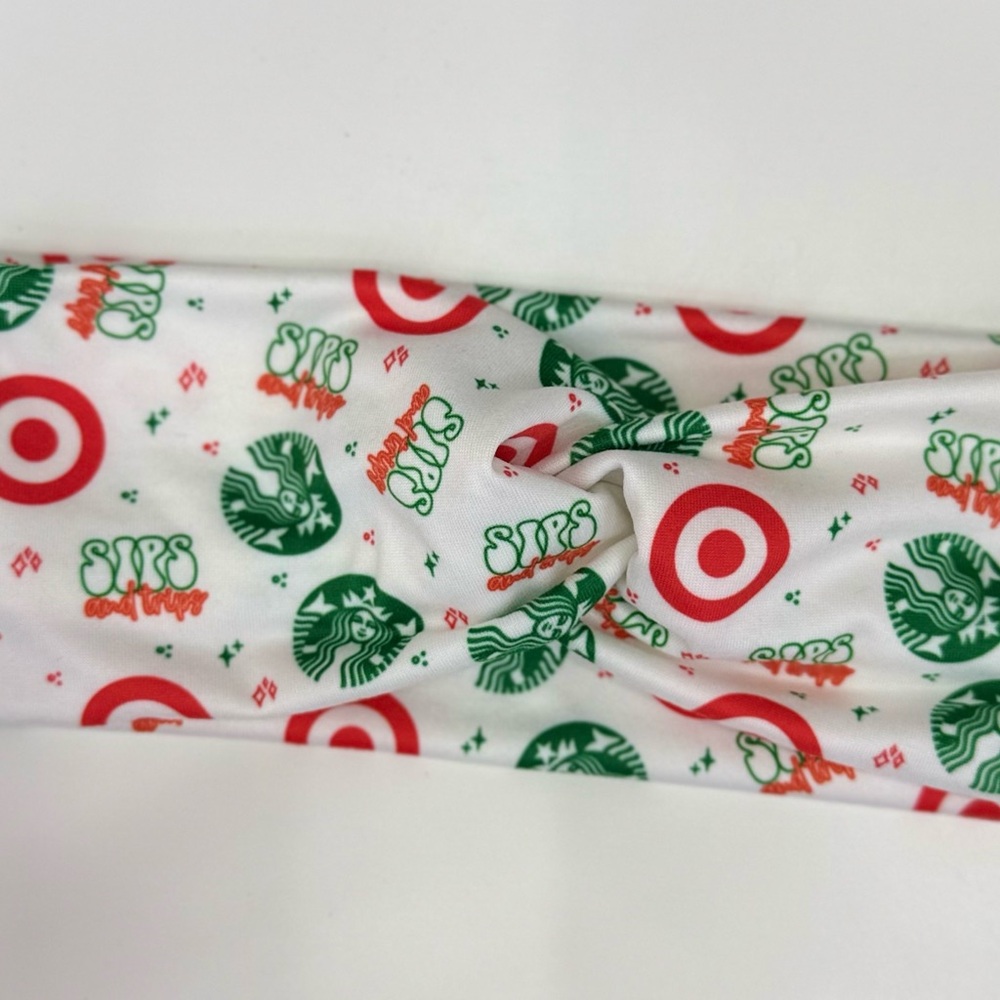 Sips and trips handmade headband os